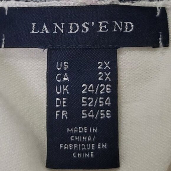 Lands End Womens Short Sleeve Knit Sweater Size 2X Clean Girl Old Money White - Picture 4 of 11